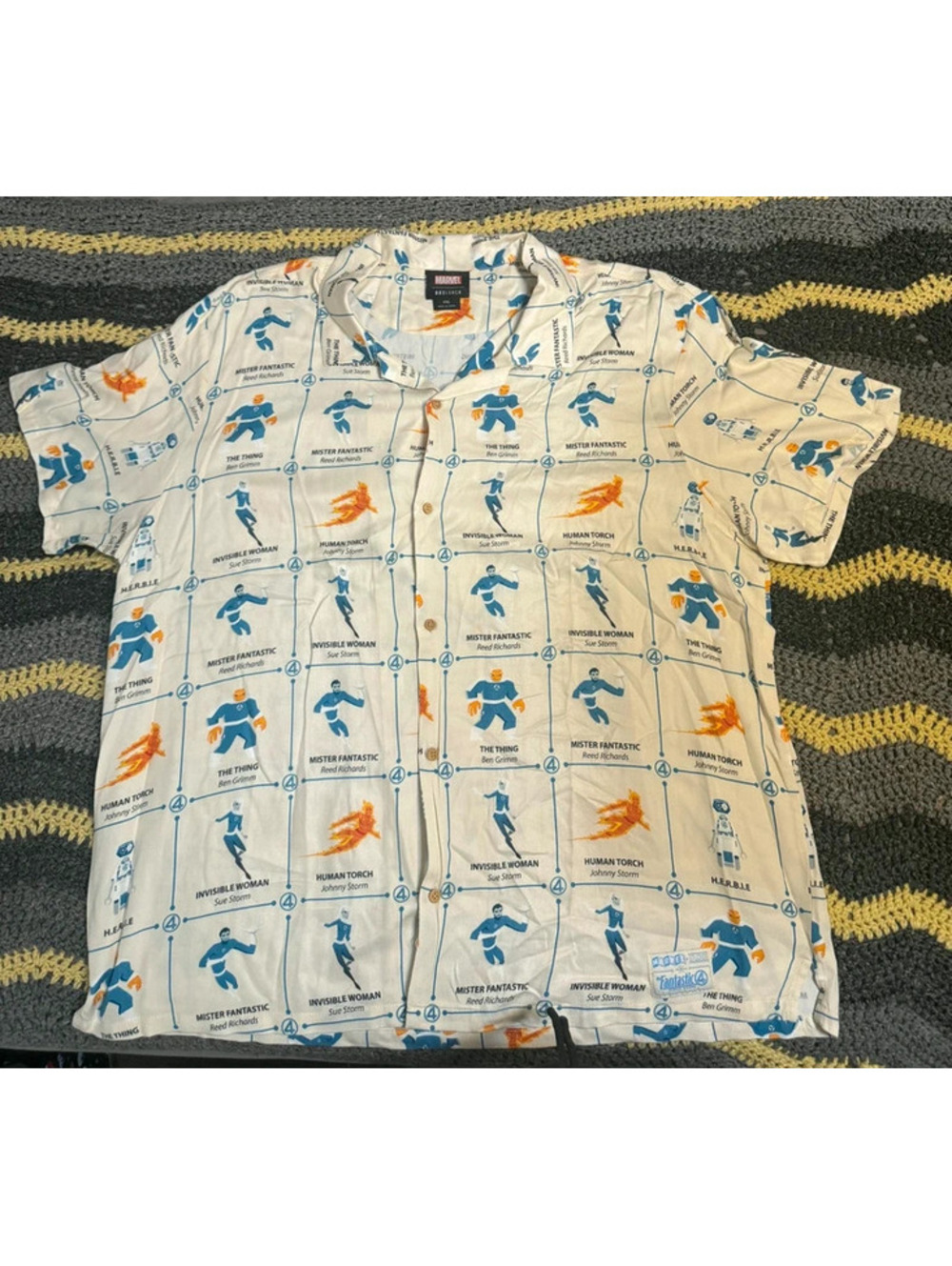Marvel Fantastic Four: First Steps Characters Allover Print Woven Shirt